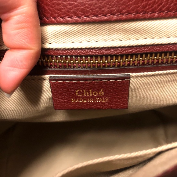 chloe small faye backpack burgundy/wine  NEW - Picture 7 of 8